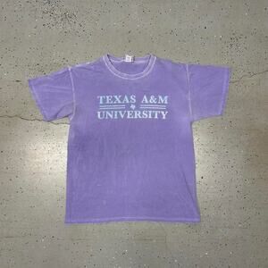 Y2K Purple and white Texas A&M University t-shirt tee